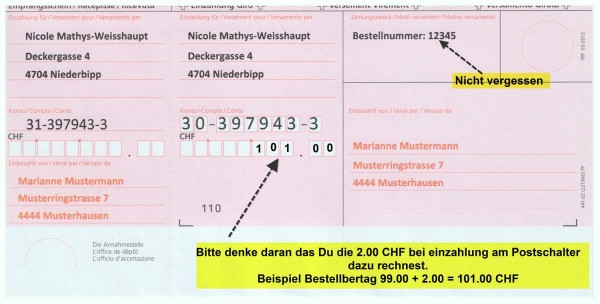 Einzahlungsschein Vorlage