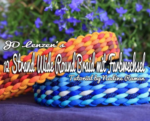 12 Strand Wide Round Braid mit Farbwechsel